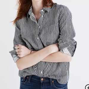 Madewell Ex-boyfriend Black and White stripe cozy